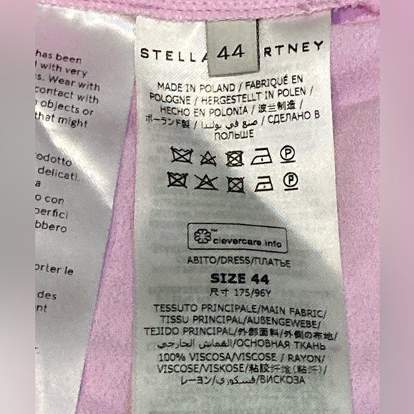 NWT Stella McCartney Pink Cold Shoulder Long Sleeve Dress - Sz 10 - Picture 7 of 8